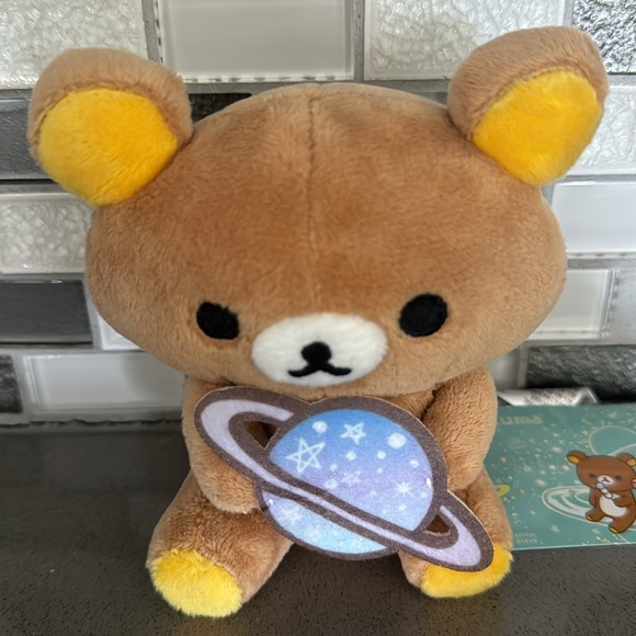 🪐San-X RILAKKUMA HOLDING PLANET Sitting Plush 5”Kawaii / Limited Edition NEW🪐 - Picture 5 of 16